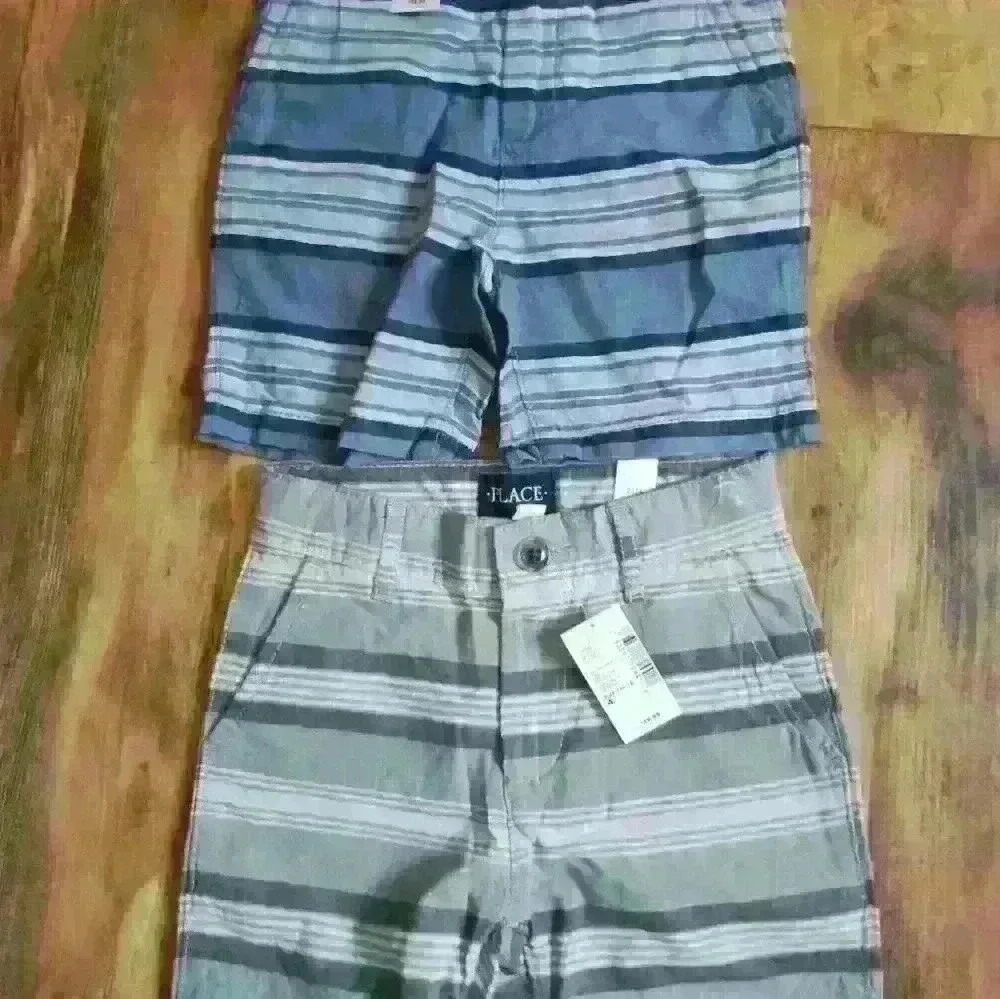Children's place boys size 4 dual bundle shorts striped shorts new with tags